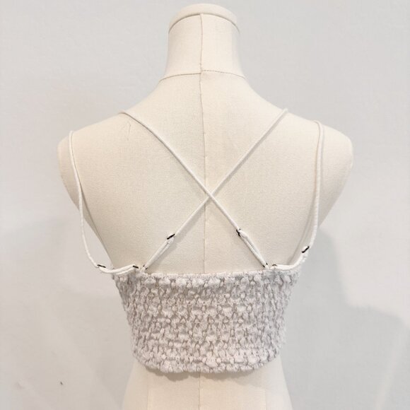 Free People One Adella Crochet Lace Adjustable Strap Bralette Boho White Large - Picture 8 of 10